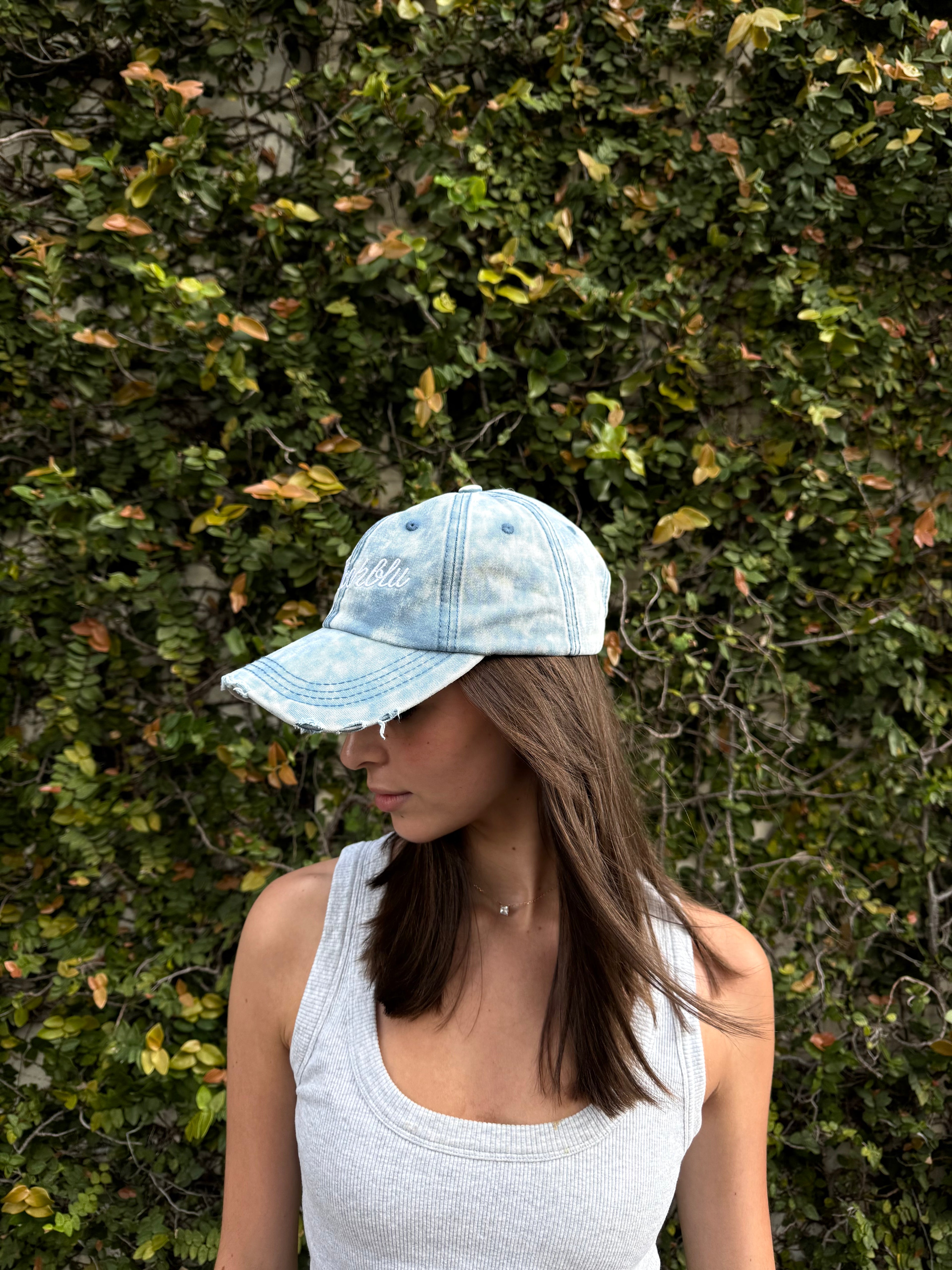 Distressed Denim Cap
